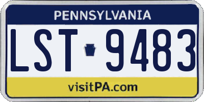 PA license plate LST9483
