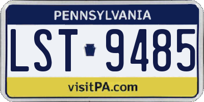 PA license plate LST9485