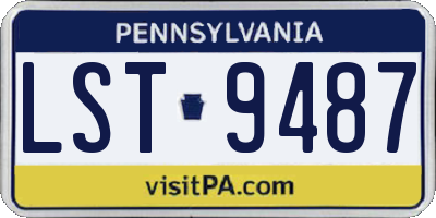 PA license plate LST9487