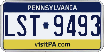 PA license plate LST9493