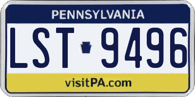 PA license plate LST9496