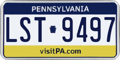 PA license plate LST9497