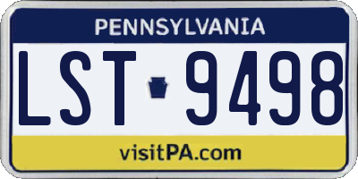 PA license plate LST9498