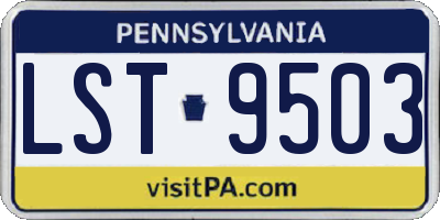 PA license plate LST9503