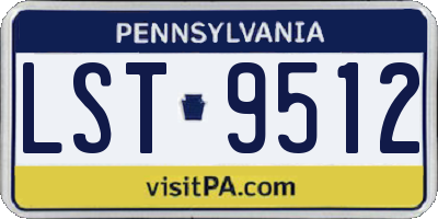 PA license plate LST9512