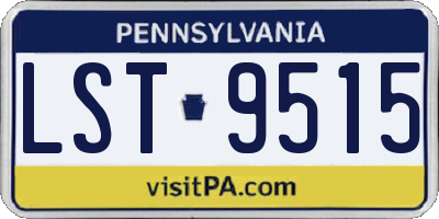 PA license plate LST9515