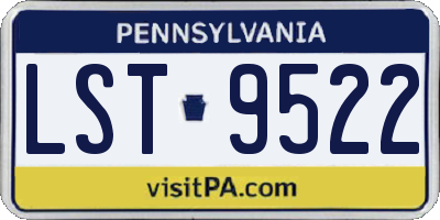 PA license plate LST9522