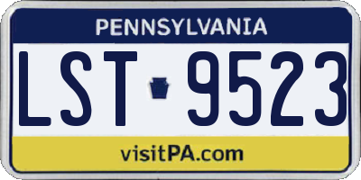 PA license plate LST9523