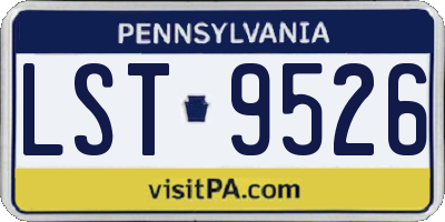 PA license plate LST9526