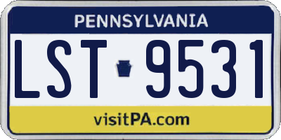 PA license plate LST9531