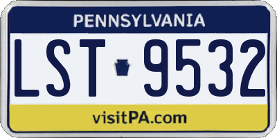 PA license plate LST9532