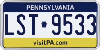 PA license plate LST9533