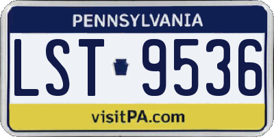 PA license plate LST9536