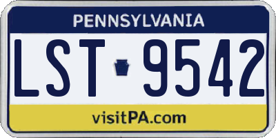 PA license plate LST9542