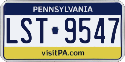 PA license plate LST9547