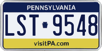 PA license plate LST9548