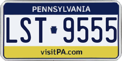 PA license plate LST9555