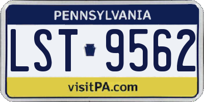 PA license plate LST9562