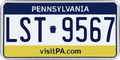PA license plate LST9567