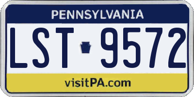 PA license plate LST9572