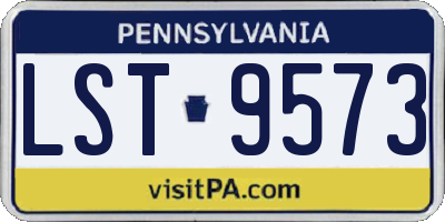 PA license plate LST9573