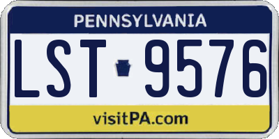 PA license plate LST9576