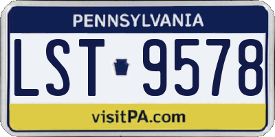 PA license plate LST9578