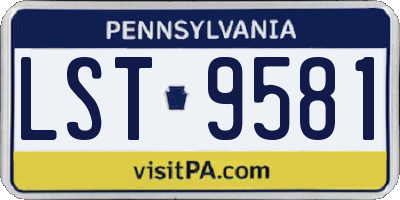 PA license plate LST9581