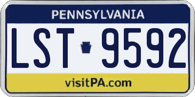 PA license plate LST9592