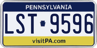 PA license plate LST9596