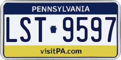 PA license plate LST9597