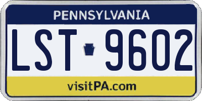 PA license plate LST9602