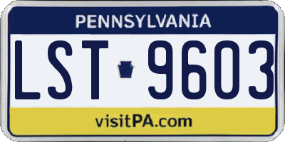 PA license plate LST9603