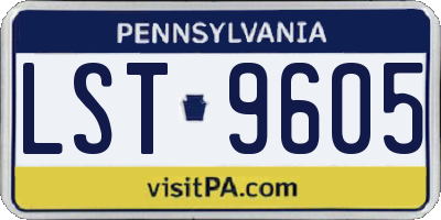 PA license plate LST9605