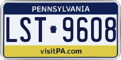 PA license plate LST9608