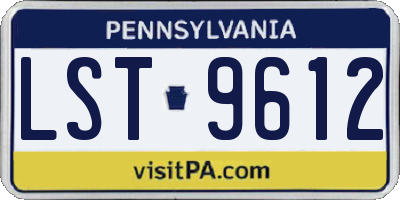 PA license plate LST9612