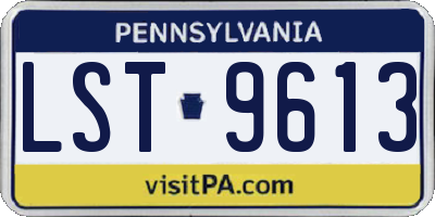 PA license plate LST9613