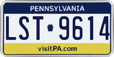 PA license plate LST9614