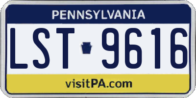 PA license plate LST9616