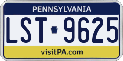 PA license plate LST9625