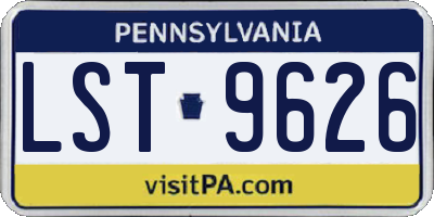 PA license plate LST9626