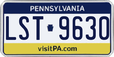 PA license plate LST9630