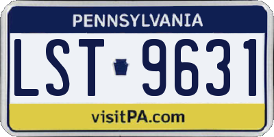 PA license plate LST9631