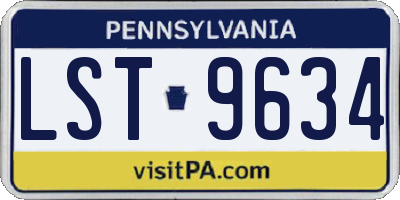 PA license plate LST9634