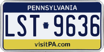 PA license plate LST9636