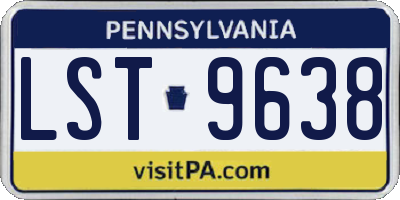 PA license plate LST9638