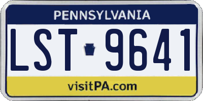 PA license plate LST9641