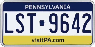 PA license plate LST9642