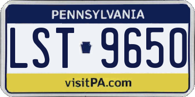 PA license plate LST9650