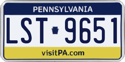 PA license plate LST9651